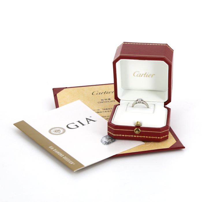 Anello solitario Cartier Ballerine in platino e diamanti - Detail D2