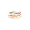 Cartier Trinity Semainier 5 bands ring in yellow gold,  pink gold and white gold, size 52 - 00pp thumbnail