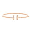 Brazalete redondo abierto Tiffany & Co Wire en oro rosa y diamantes - 00pp thumbnail