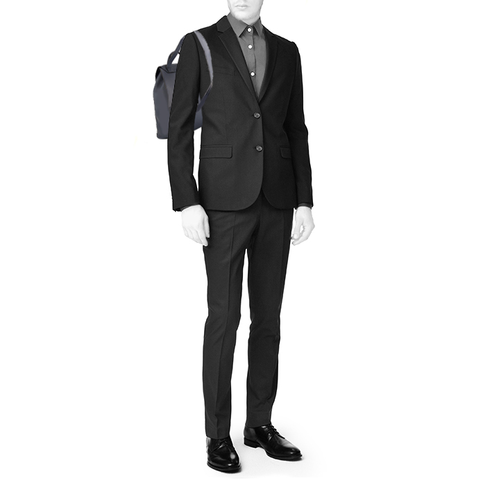 Loewe Drawstring backpack in indigo blue grained leather - Detail D1