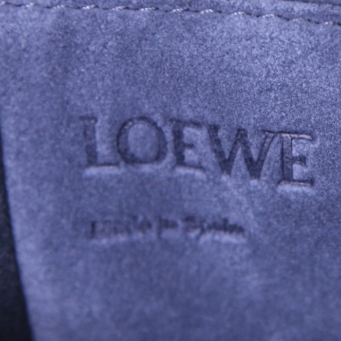 Zaino Loewe Drawstring in pelle martellata blu indaco - Detail D3