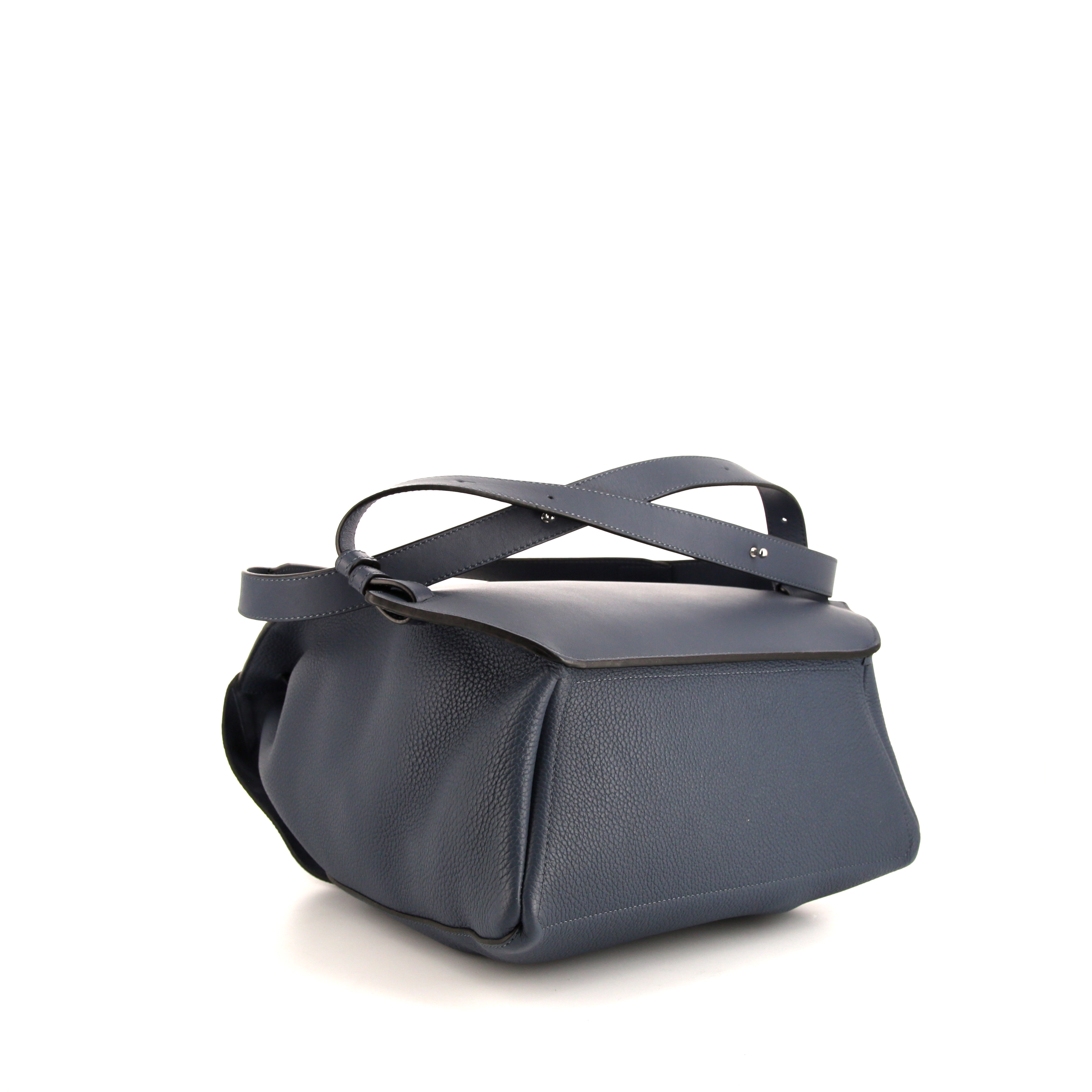 Mochila Loewe Drawstring en cuero granulado azul indigo - Detail D4