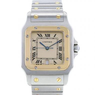 Cartier Santos Galbée  medium model watch in gold and stainless steel Ref:  187901 Circa  1990