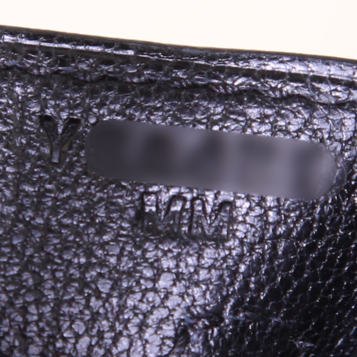 Bolso de mano Hermes Birkin 25 cm en cuero togo negro y cocodrilo niloticus negro - Detail D4