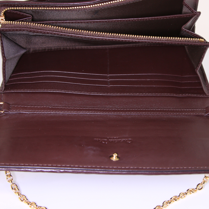 Portefeuille Dior en cuir tressé marron - Detail D3