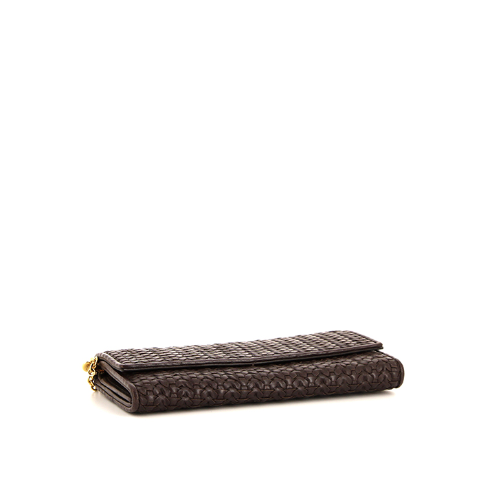Dior wallet in brown braided leather - Detail D5