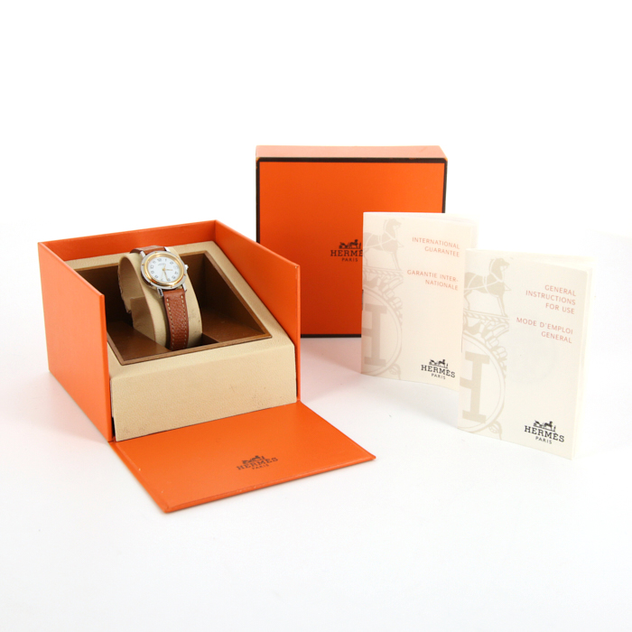 Hermes Clipper watch in stainless steel Ref:  CL4.220 Circa  2005 - Detail D2