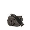Sac bandoulière Dior Pochette Saddle en cuir grainé noir - 00pp thumbnail