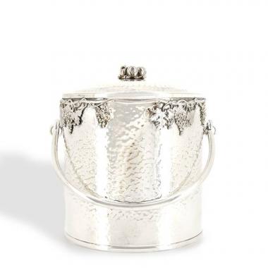 Christian Dior, ice bucket in hammered silver plated metal, signed