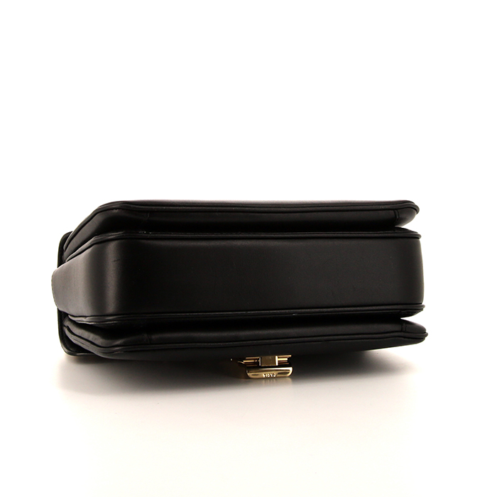 Celine C bag medium model shoulder bag in black leather - Detail D5