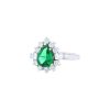 Vintage ring in white and yellow gold,  diamonds and emerald - 00pp thumbnail