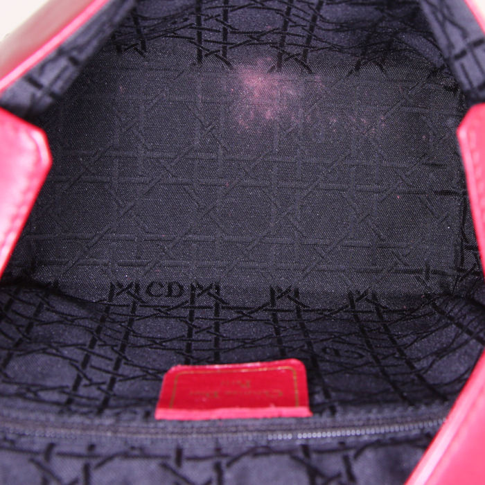 Bolso bandolera Dior Vintage en cuero rojo - Detail D2