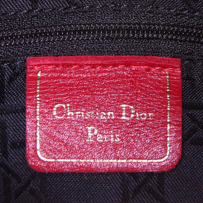 Bolso bandolera Dior Vintage en cuero rojo - Detail D3
