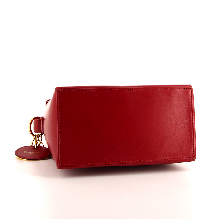 Bolso bandolera Dior Vintage en cuero rojo - Detail D4
