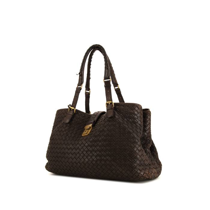 Bottega Veneta Roma handbag in brown intrecciato leather - 00pp