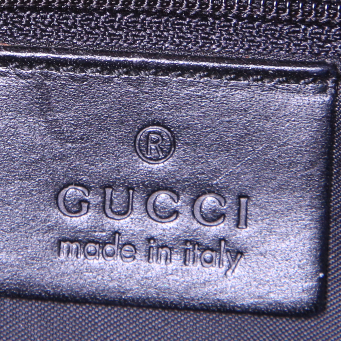 Sac à main Gucci Jackie en velours gris et cuir noir - Detail D3