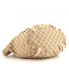 Gucci shopping bag D-ring in beige monogram canvas and varnished pink leather - Detail D4 thumbnail