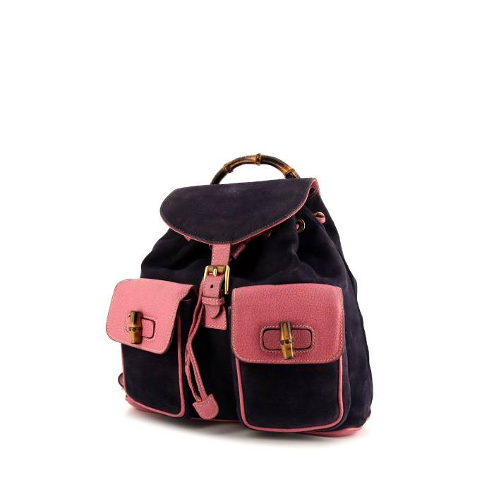 GUCCI Bamboo Suede Backpack Pink 003-2034-0030