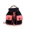 Gucci Bamboo backpack in purple suede and pink leather - 360 thumbnail