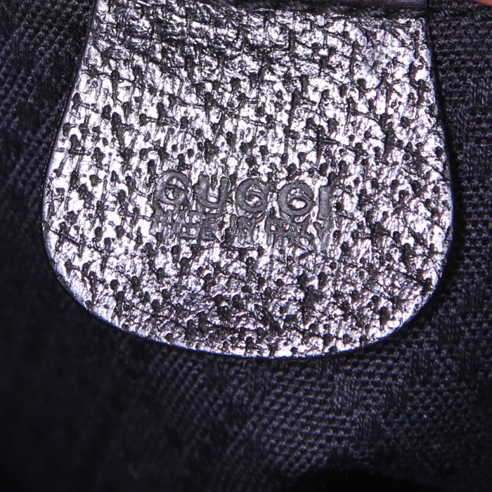 Sac à dos Gucci Bamboo en cuir noir et bambou - Detail D3