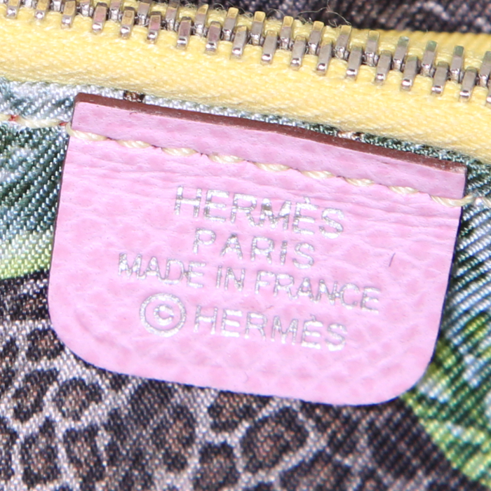 Hermes Silk'In wallet in varnished pink epsom leather - Detail D3