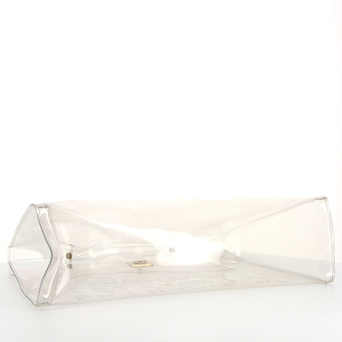 Bolso de mano Hermès Kelly Plastic en vinilo transparente - Detail D3
