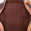 Bolsa de viaje Celine Vintage en lona revestida bicolor negra y marrón y cuero marrón - Detail D2 thumbnail