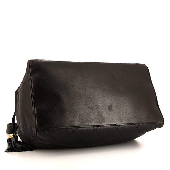 Borsa Chanel Vintage in pelle trapuntata nera - Detail D4