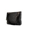 Chanel Shopping shopping bag in black leather - 00pp thumbnail