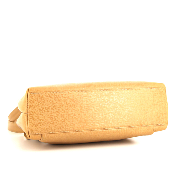 Borsa Chanel Vintage in pelle martellata beige - Detail D4