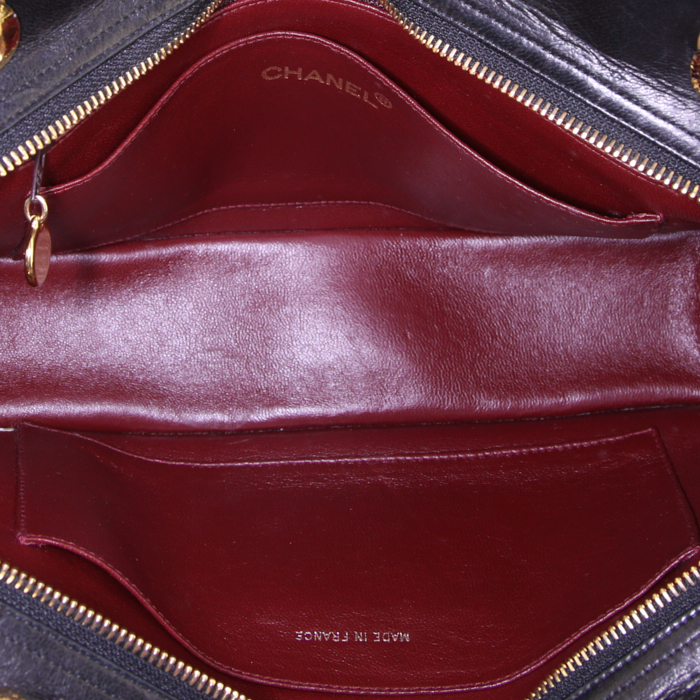 Borsa Chanel Vintage in pelle trapuntata nera - Detail D2