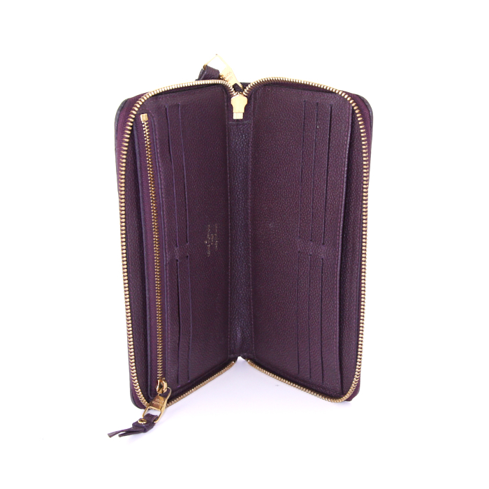 Louis Vuitton Zippy wallet in plum monogram leather - Detail D2