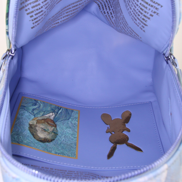 Mochila Louis Vuitton Editions Limitées Jeff Koons en cuero y cuero azul - Detail D2