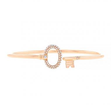 Bracciale a cerchio aperto Tiffany & Co in oro rosa e diamanti