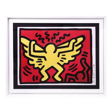 Keith Haring, "Pop shop IV-A", sérigraphie sur papier, signée, datée, numérotée et encadrée, de 1989