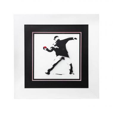 Moonshine Records x Banksy (after), "Pokemon red", stencil and spray paint on vinyl sleeve, numbered, framed, of 2015