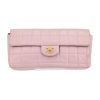 Chanel Baguette handbag in varnished pink quilted leather - 360 thumbnail