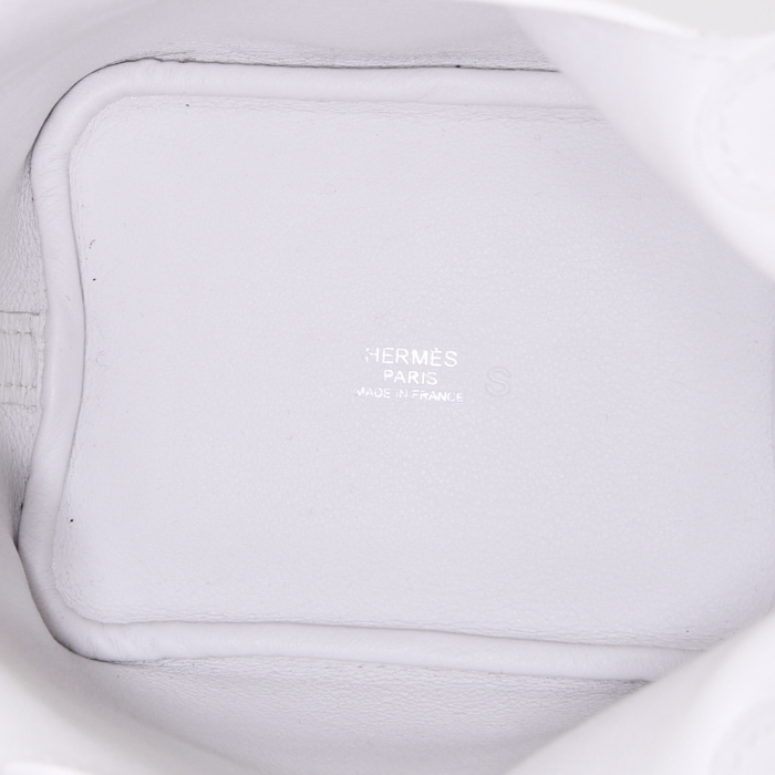 Bolso de mano Hermes Picotin mini en cuero blanco - Detail D2