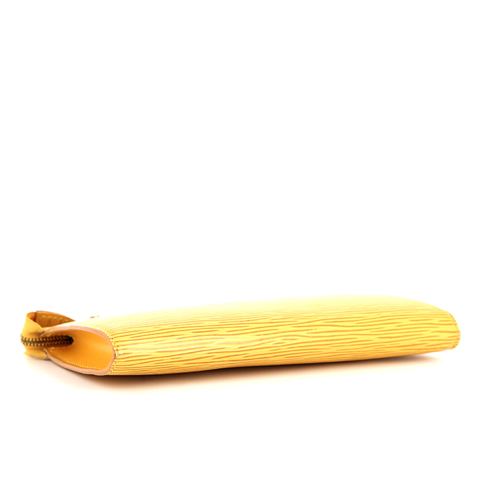 Pochette Louis Vuitton en cuir épi jaune - Detail D4
