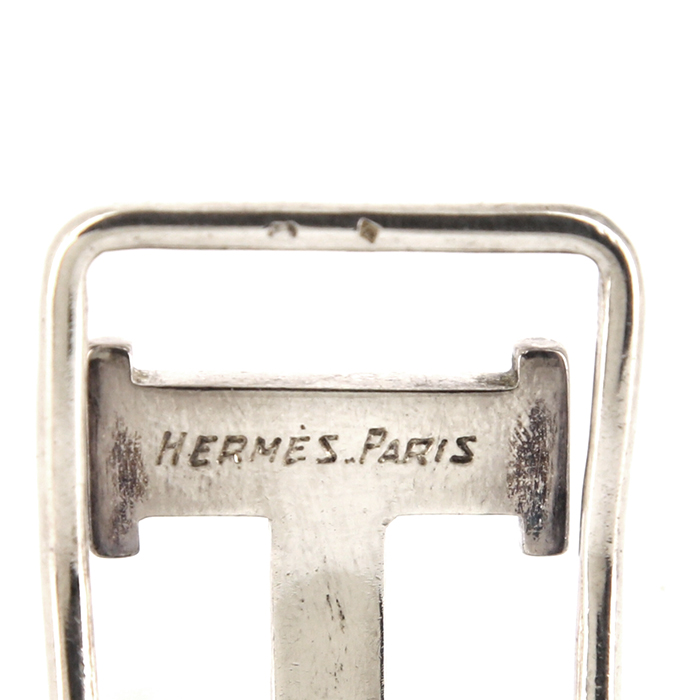 Hermès, silver "H" bill clip from the 1980's, signed