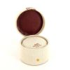 Hermès, petite boîte à montre simple en toile de chevron naturel et cuir box rouge, signé - Detail D1 thumbnail