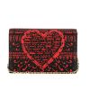 Dior shoulder bag Wallet on chain in black and red leather - 360 thumbnail