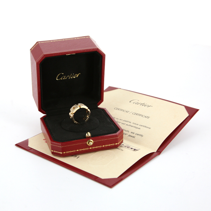 Cartier Maillon Panthère ring in yellow gold and diamonds - Detail D2