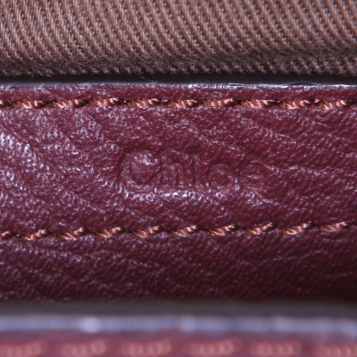 Borsa a tracolla Chloé Marcie mini in pelle martellata bordeaux - Detail D3