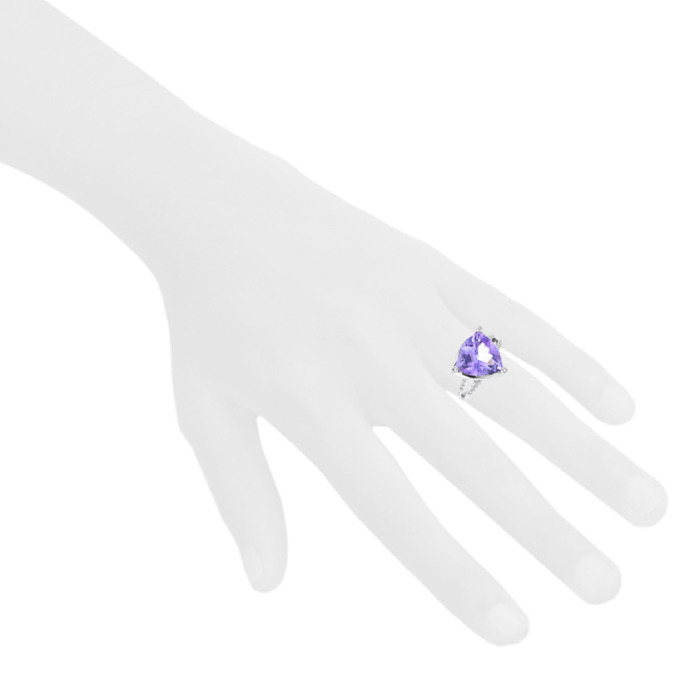 Mauboussin Mes Couleurs à Toi ring in white gold,  Rose de France amethyst and diamonds - Detail D1