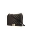 Chanel Boy large model handbag in black quilted leather - 00pp thumbnail