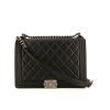Chanel Boy large model handbag in black quilted leather - 360 thumbnail