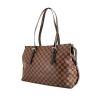 Louis Vuitton Chelsea shoulder bag in ebene damier canvas and brown leather - 00pp thumbnail