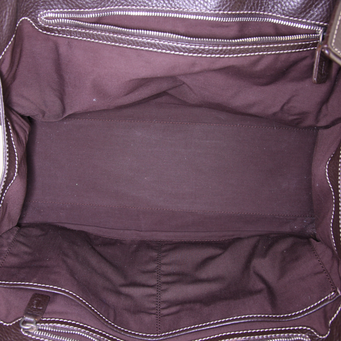 Sac à main Tod's D-Bag en cuir grainé marron - Detail D2