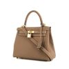 Hermes Kelly 25 cm handbag in etoupe togo leather - 00pp thumbnail